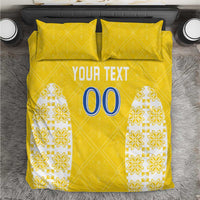 Custom Moldova Football Bedding Set Tricolorii Tree Of Life Yellow Version - Wonder Print Shop