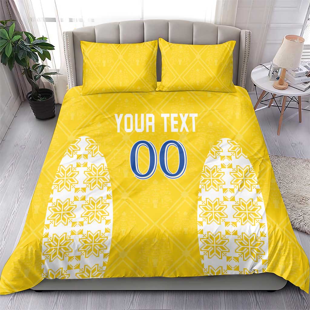Custom Moldova Football Bedding Set Tricolorii Tree Of Life Yellow Version - Wonder Print Shop