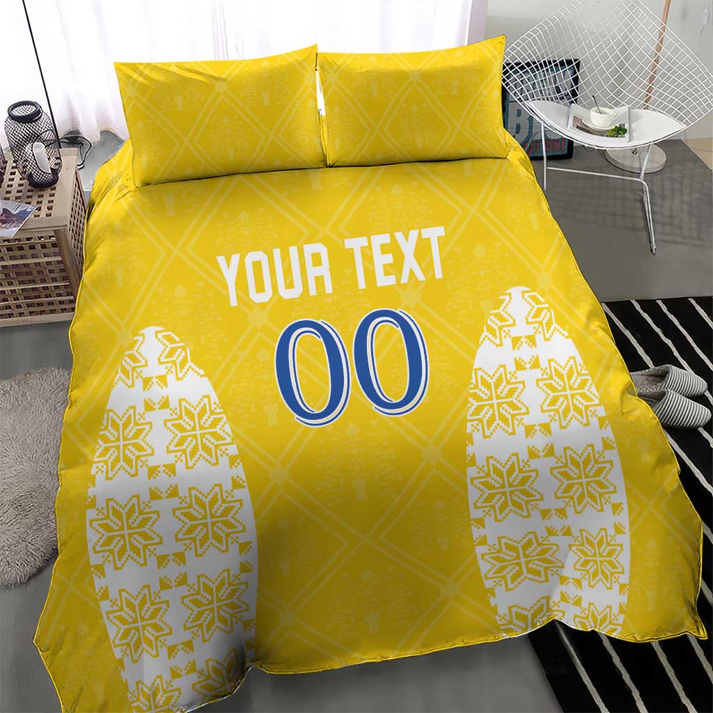 Custom Moldova Football Bedding Set Tricolorii Tree Of Life Yellow Version - Wonder Print Shop