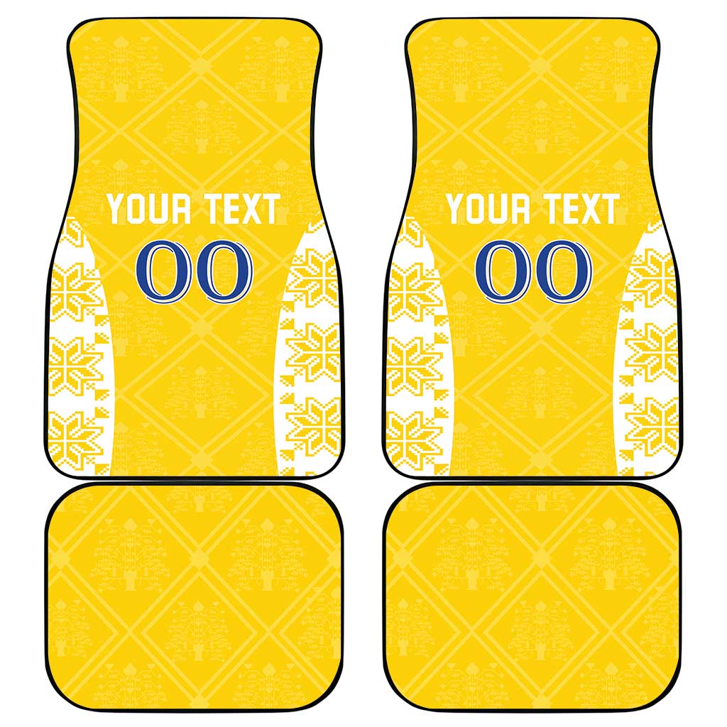 Custom Moldova Football Car Mats Tricolorii Tree Of Life Yellow Version - Wonder Print Shop