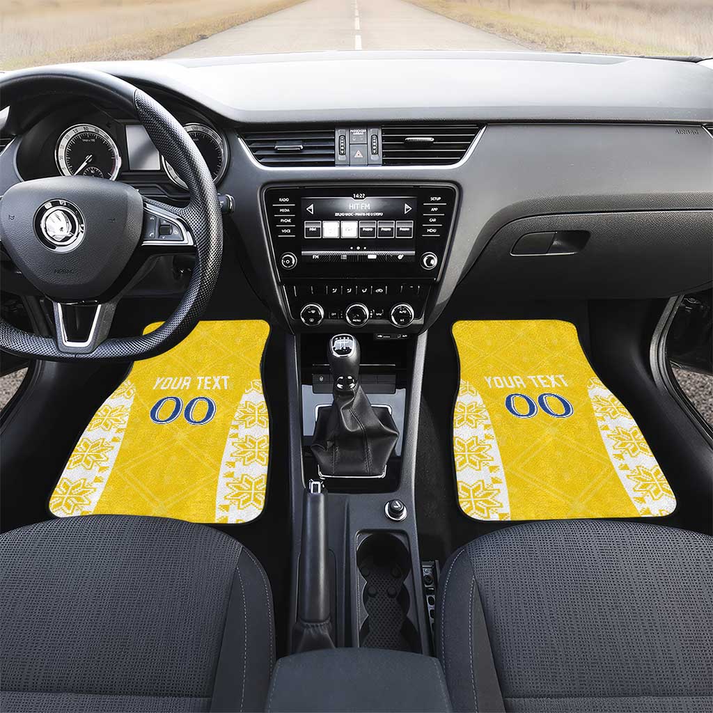 Custom Moldova Football Car Mats Tricolorii Tree Of Life Yellow Version - Wonder Print Shop