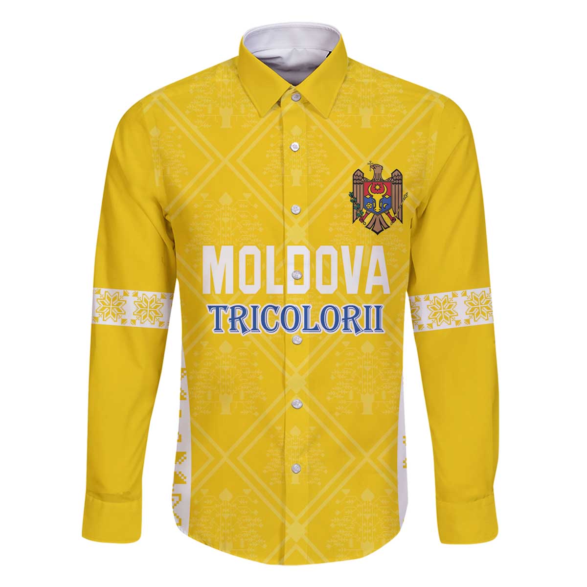 Custom Moldova Football Family Matching Off The Shoulder Long Sleeve Dress and Hawaiian Shirt Tricolorii Tree Of Life Yellow Version - Wonder Print Shop