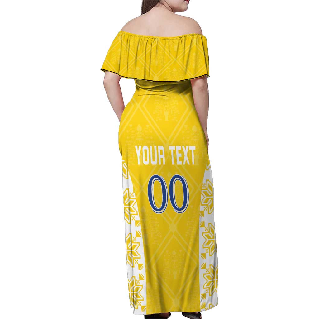 Custom Moldova Football Family Matching Off Shoulder Maxi Dress and Hawaiian Shirt Tricolorii Tree Of Life Yellow Version - Wonder Print Shop