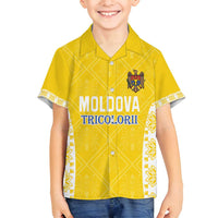 Custom Moldova Football Family Matching Tank Maxi Dress and Hawaiian Shirt Tricolorii Tree Of Life Yellow Version - Wonder Print Shop