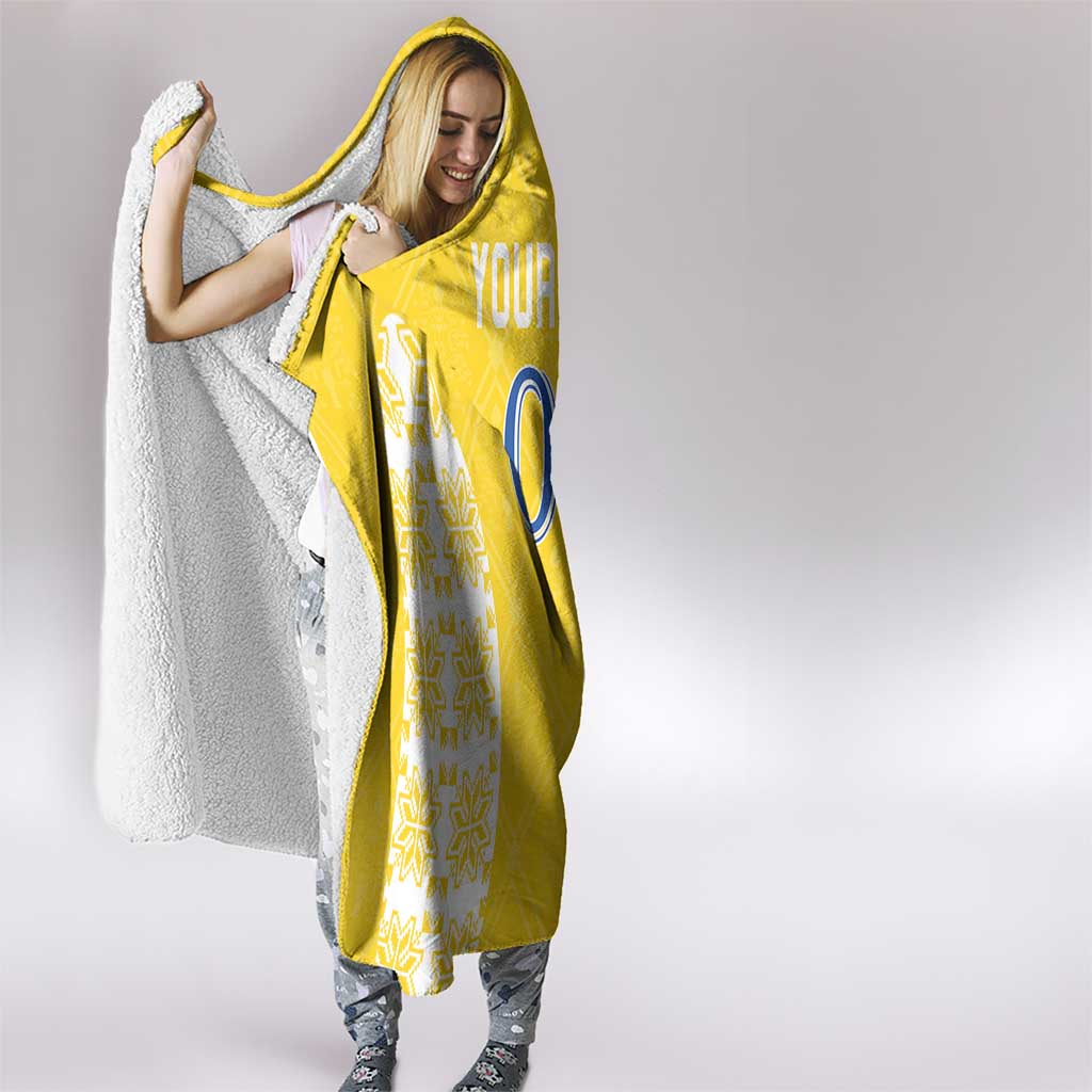 Custom Moldova Football Hooded Blanket Tricolorii Tree Of Life Yellow Version