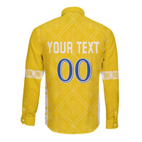 Custom Moldova Football Long Sleeve Button Shirt Tricolorii Tree Of Life Yellow Version - Wonder Print Shop