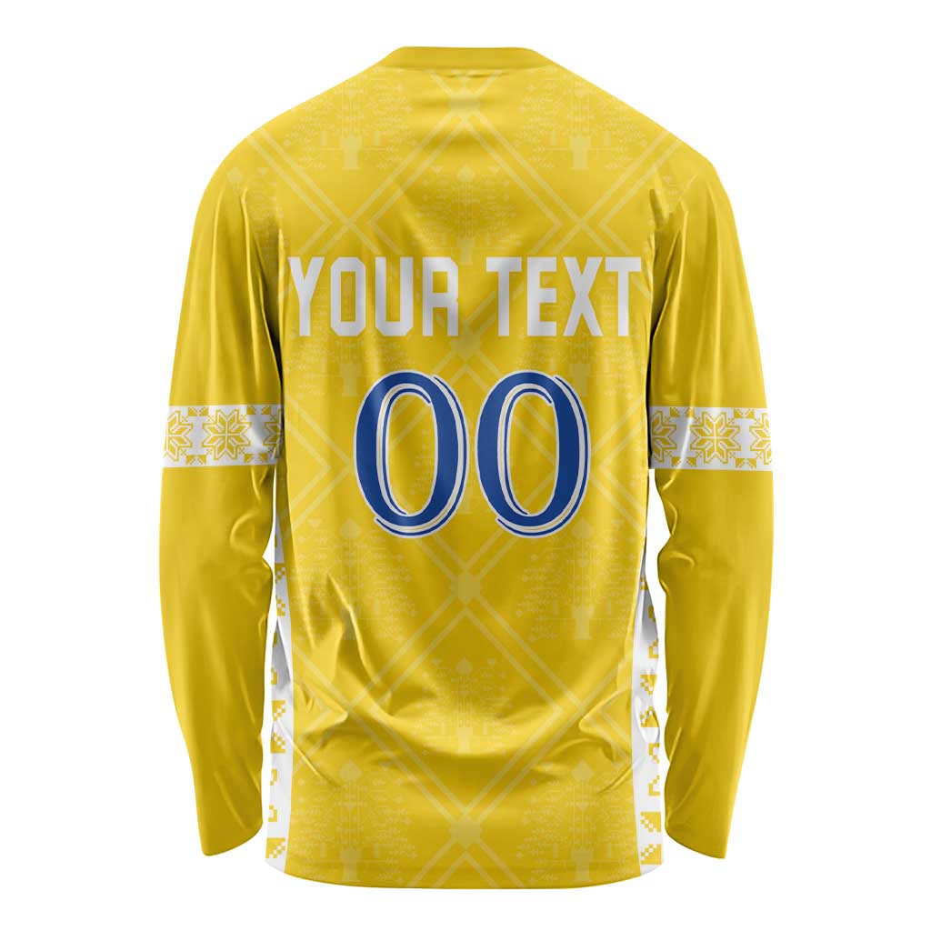 Custom Moldova Football Long Sleeve Shirt Tricolorii Tree Of Life Yellow Version - Wonder Print Shop