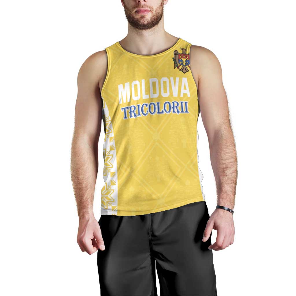 Custom Moldova Football Men Tank Top Tricolorii Tree Of Life Yellow Version - Wonder Print Shop