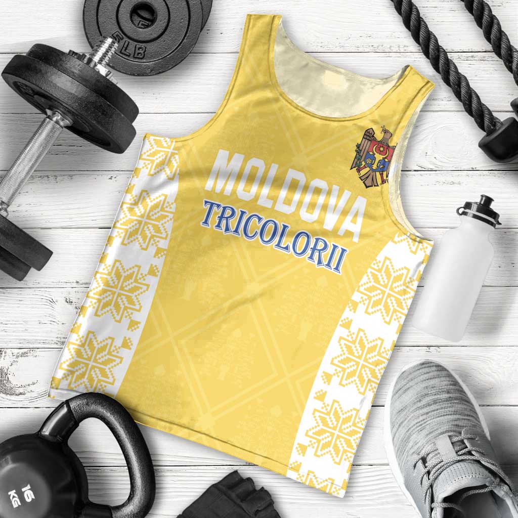 Custom Moldova Football Men Tank Top Tricolorii Tree Of Life Yellow Version - Wonder Print Shop