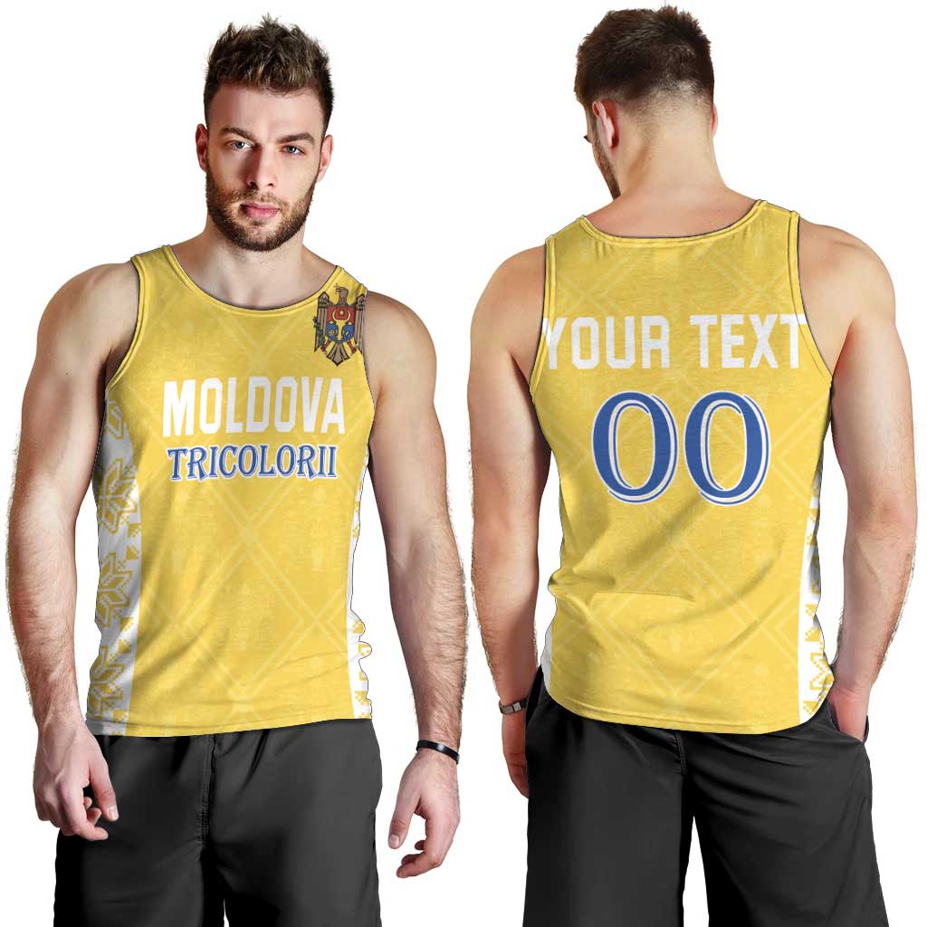 Custom Moldova Football Men Tank Top Tricolorii Tree Of Life Yellow Version - Wonder Print Shop