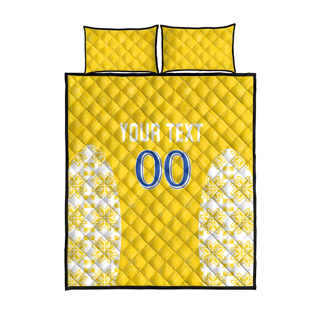 Custom Moldova Football Quilt Bed Set Tricolorii Tree Of Life Yellow Version - Wonder Print Shop
