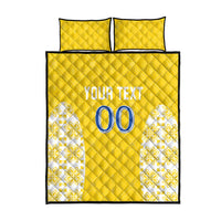 Custom Moldova Football Quilt Bed Set Tricolorii Tree Of Life Yellow Version - Wonder Print Shop