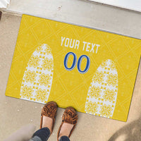 Custom Moldova Football Rubber Doormat Tricolorii Tree Of Life Yellow Version - Wonder Print Shop