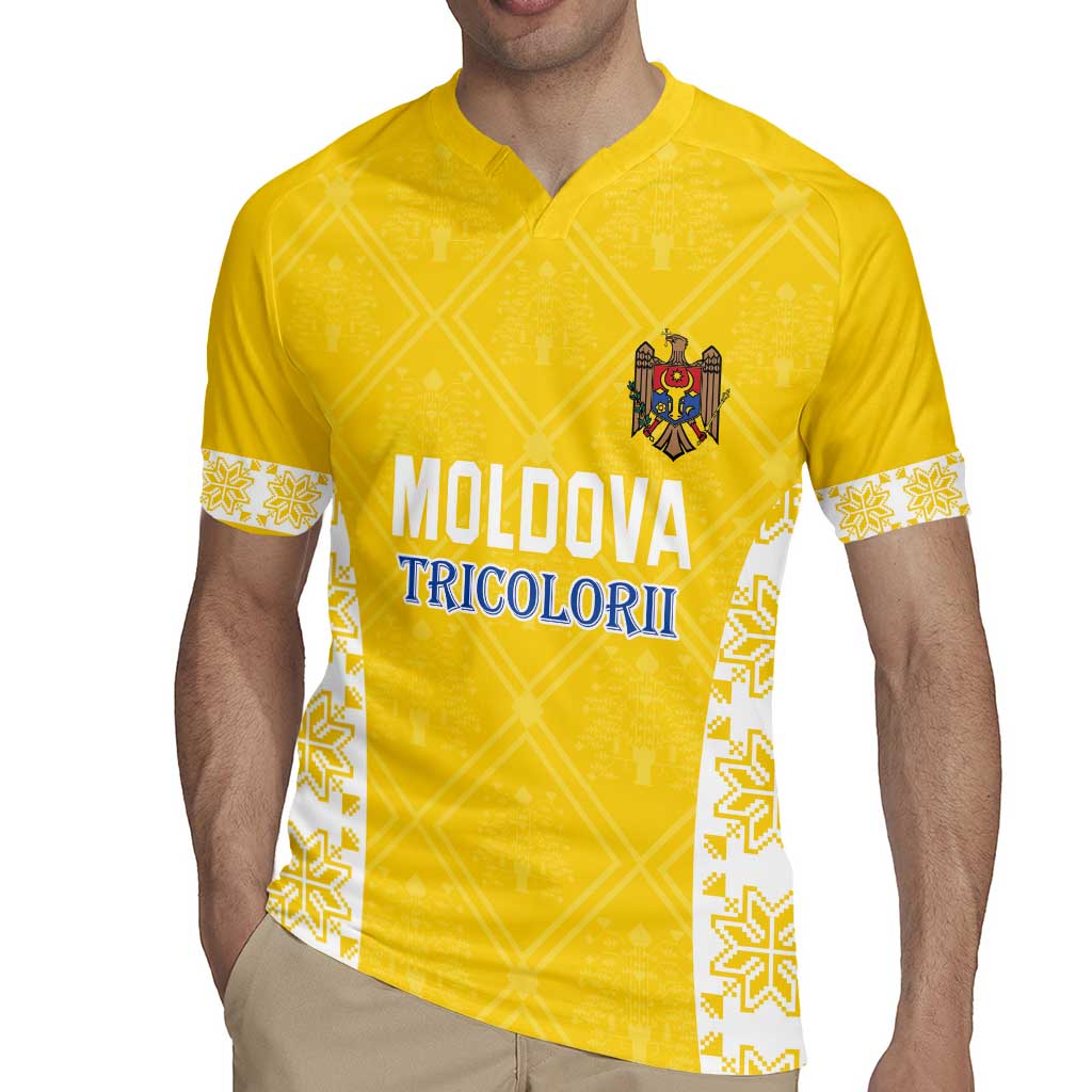 Custom Moldova Football Rugby Jersey Tricolorii Tree Of Life Yellow Version - Wonder Print Shop