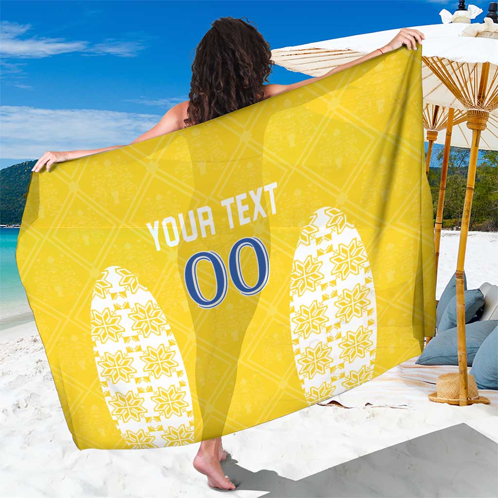 Custom Moldova Football Sarong Tricolorii Tree Of Life Yellow Version - Wonder Print Shop