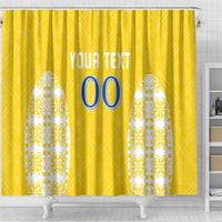 Custom Moldova Football Shower Curtain Tricolorii Tree Of Life Yellow Version