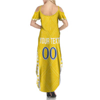 Custom Moldova Football Summer Maxi Dress Tricolorii Tree Of Life Yellow Version - Wonder Print Shop