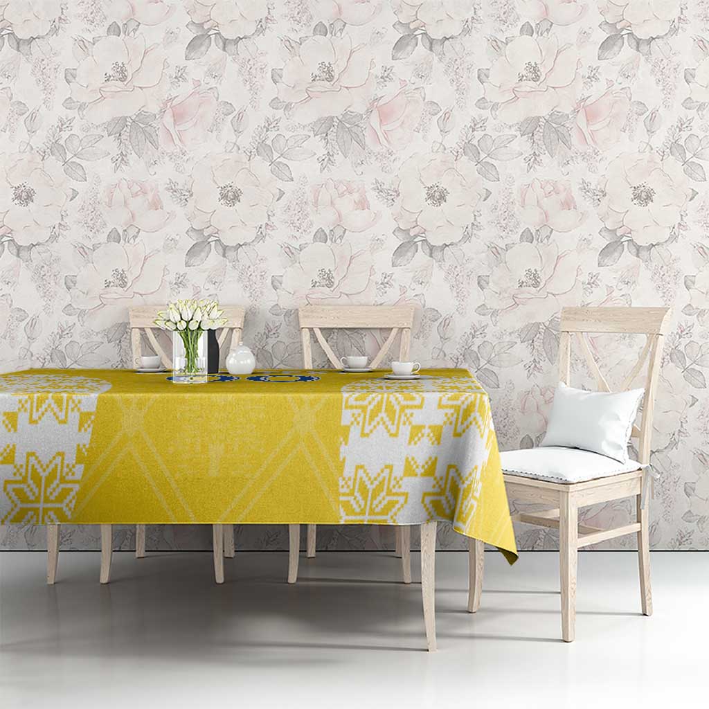 Custom Moldova Football Tablecloth Tricolorii Tree Of Life Yellow Version - Wonder Print Shop