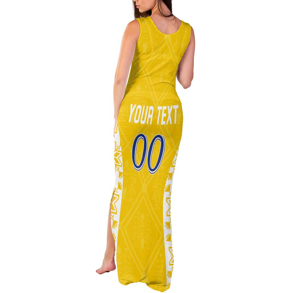 Custom Moldova Football Tank Maxi Dress Tricolorii Tree Of Life Yellow Version - Wonder Print Shop