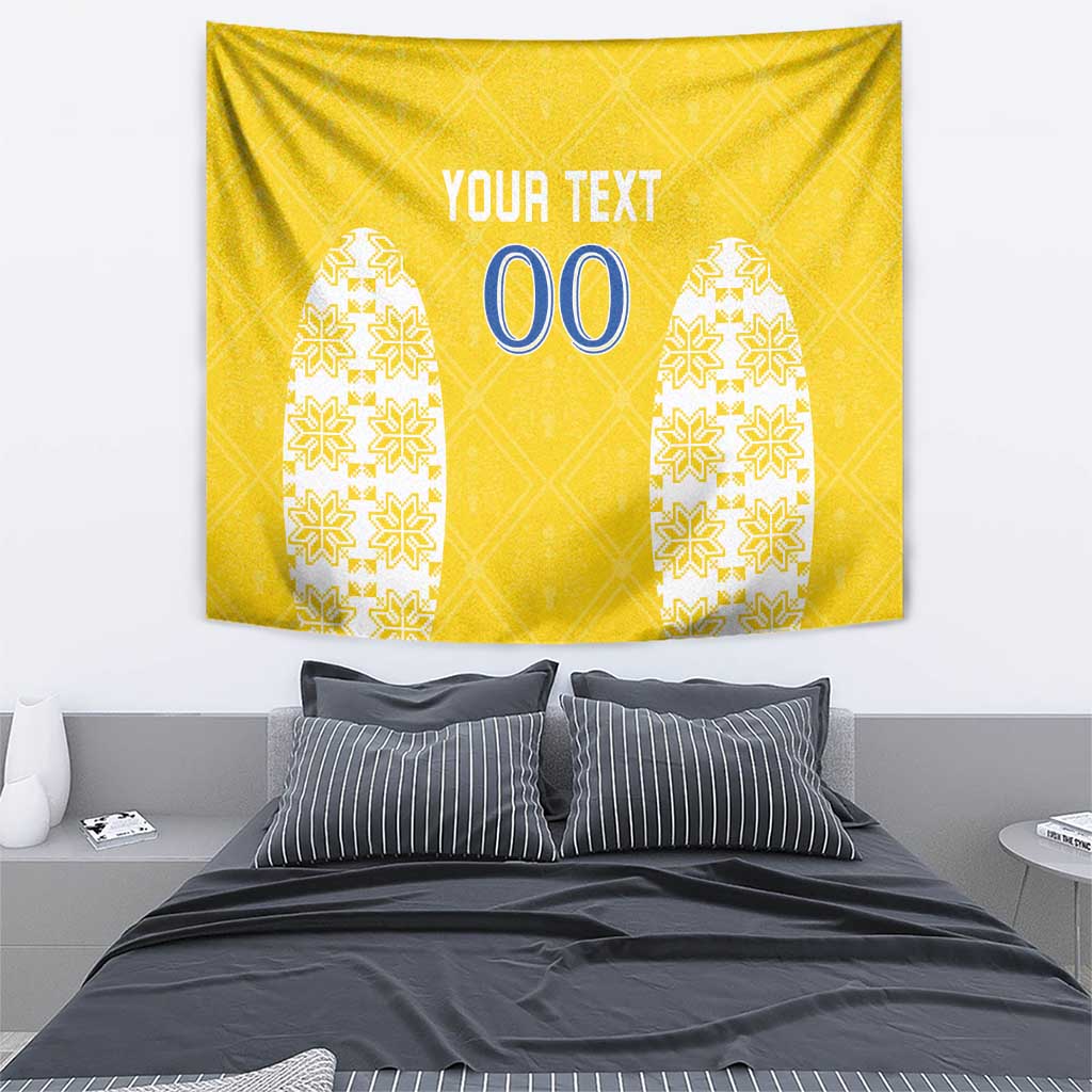 Custom Moldova Football Tapestry Tricolorii Tree Of Life Yellow Version - Wonder Print Shop