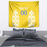 Custom Moldova Football Tapestry Tricolorii Tree Of Life Yellow Version - Wonder Print Shop