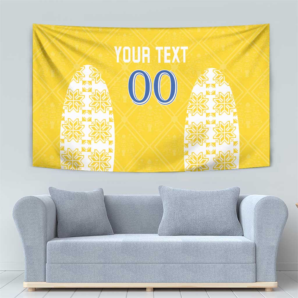Custom Moldova Football Tapestry Tricolorii Tree Of Life Yellow Version - Wonder Print Shop