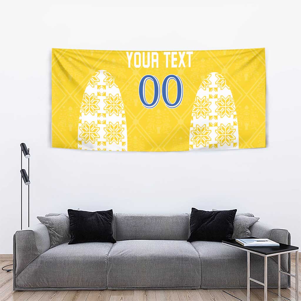 Custom Moldova Football Tapestry Tricolorii Tree Of Life Yellow Version - Wonder Print Shop