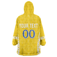 Custom Moldova Football Wearable Blanket Hoodie Tricolorii Tree Of Life Yellow Version - Wonder Print Shop