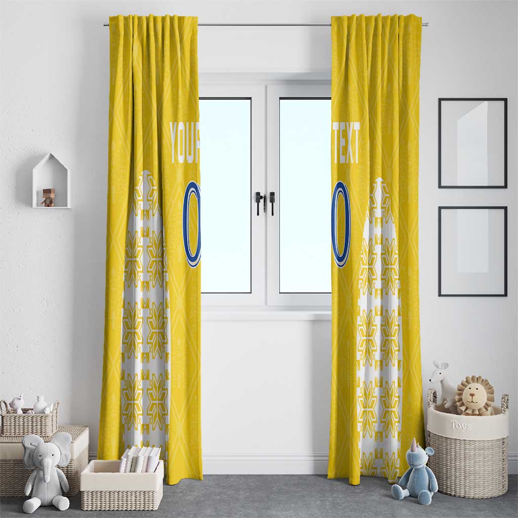 Custom Moldova Football Window Curtain Tricolorii Tree Of Life Yellow Version - Wonder Print Shop