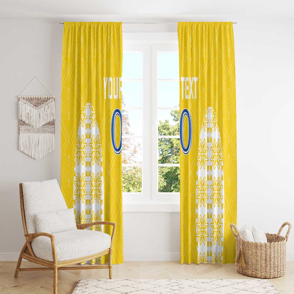 Custom Moldova Football Window Curtain Tricolorii Tree Of Life Yellow Version - Wonder Print Shop