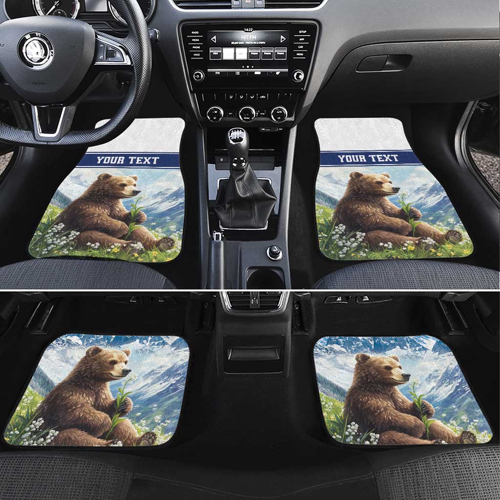 Personalized Finland Car Mats Brown Bear With Lily Of The Valley - Wonder Print Shop