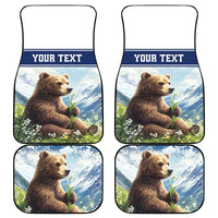 Personalized Finland Car Mats Brown Bear With Lily Of The Valley - Wonder Print Shop