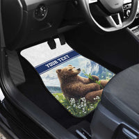 Personalized Finland Car Mats Brown Bear With Lily Of The Valley - Wonder Print Shop