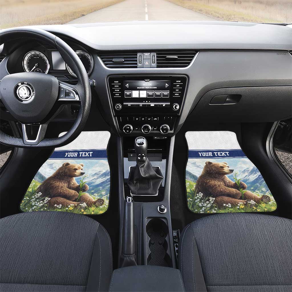 Personalized Finland Car Mats Brown Bear With Lily Of The Valley - Wonder Print Shop