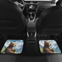 Personalized Finland Car Mats Brown Bear With Lily Of The Valley - Wonder Print Shop