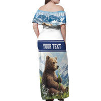 Personalized Finland Family Matching Off Shoulder Maxi Dress and Hawaiian Shirt Brown Bear With Lily Of The Valley - Wonder Print Shop