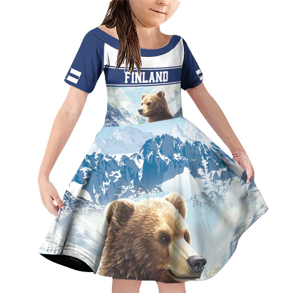 Personalized Finland Family Matching Off Shoulder Short Dress and Hawaiian Shirt Brown Bear With Lily Of The Valley - Wonder Print Shop