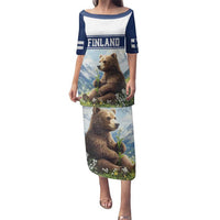Personalized Finland Family Matching Puletasi and Hawaiian Shirt Brown Bear With Lily Of The Valley - Wonder Print Shop