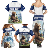 Personalized Finland Family Matching Summer Maxi Dress and Hawaiian Shirt Brown Bear With Lily Of The Valley - Wonder Print Shop