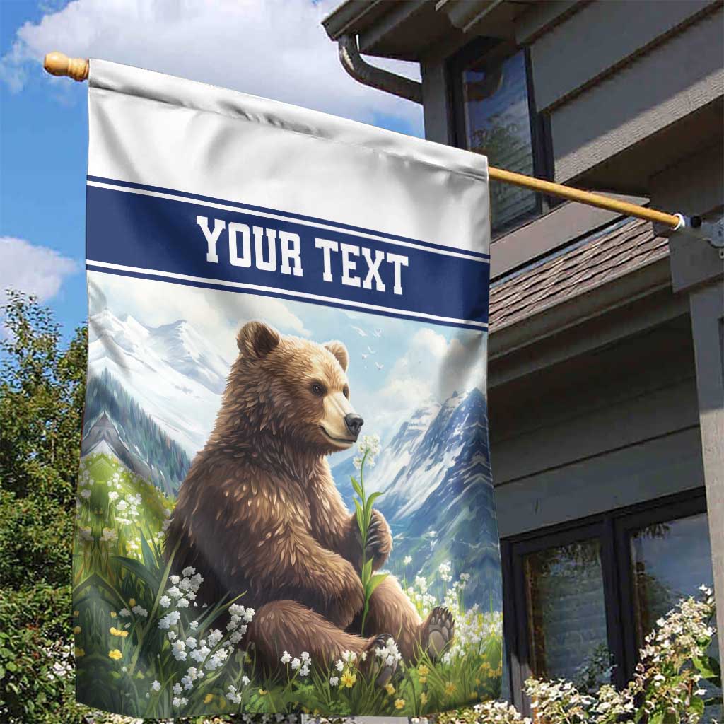 Personalized Finland Garden Flag Brown Bear With Lily Of The Valley - Wonder Print Shop
