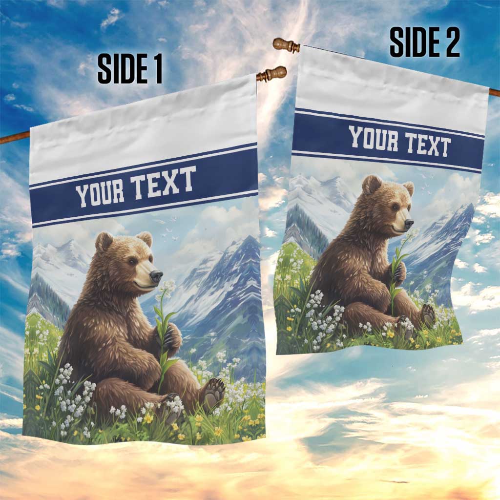Personalized Finland Garden Flag Brown Bear With Lily Of The Valley - Wonder Print Shop