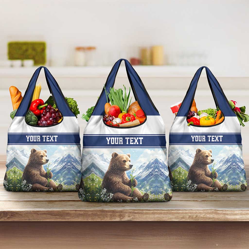 Personalized Finland Grocery Bag Brown Bear With Lily Of The Valley