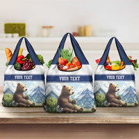Personalized Finland Grocery Bag Brown Bear With Lily Of The Valley