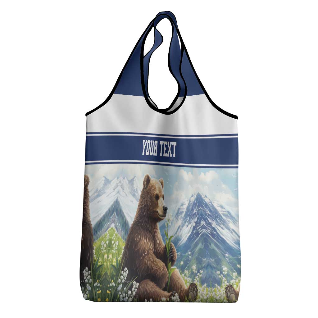 Personalized Finland Grocery Bag Brown Bear With Lily Of The Valley