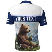 Personalized Finland Polo Shirt Brown Bear With Lily Of The Valley - Wonder Print Shop