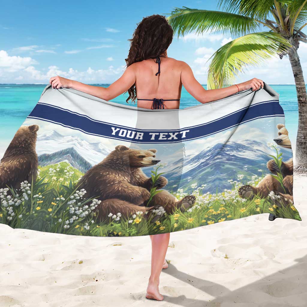 Personalized Finland Sarong Brown Bear With Lily Of The Valley - Wonder Print Shop