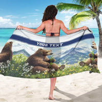 Personalized Finland Sarong Brown Bear With Lily Of The Valley - Wonder Print Shop