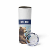 Personalized Finland Skinny Tumbler Brown Bear With Lily Of The Valley - Wonder Print Shop
