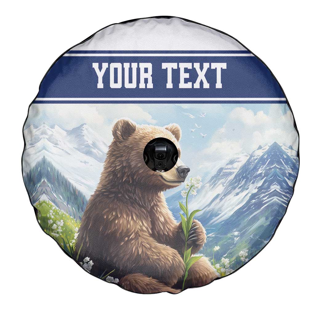 Personalized Finland Spare Tire Cover Brown Bear With Lily Of The Valley - Wonder Print Shop