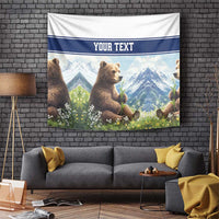 Personalized Finland Tapestry Brown Bear With Lily Of The Valley - Wonder Print Shop